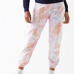 Lazypants Niki Original Tie Dye  Pink Purple Orange Soft Fleece Sweatpants sz XL